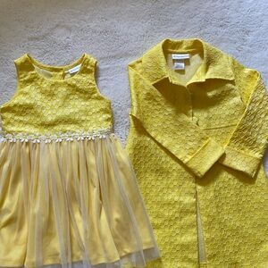 Sweet Heart Rose Yellow Daisy Kids Dress Set